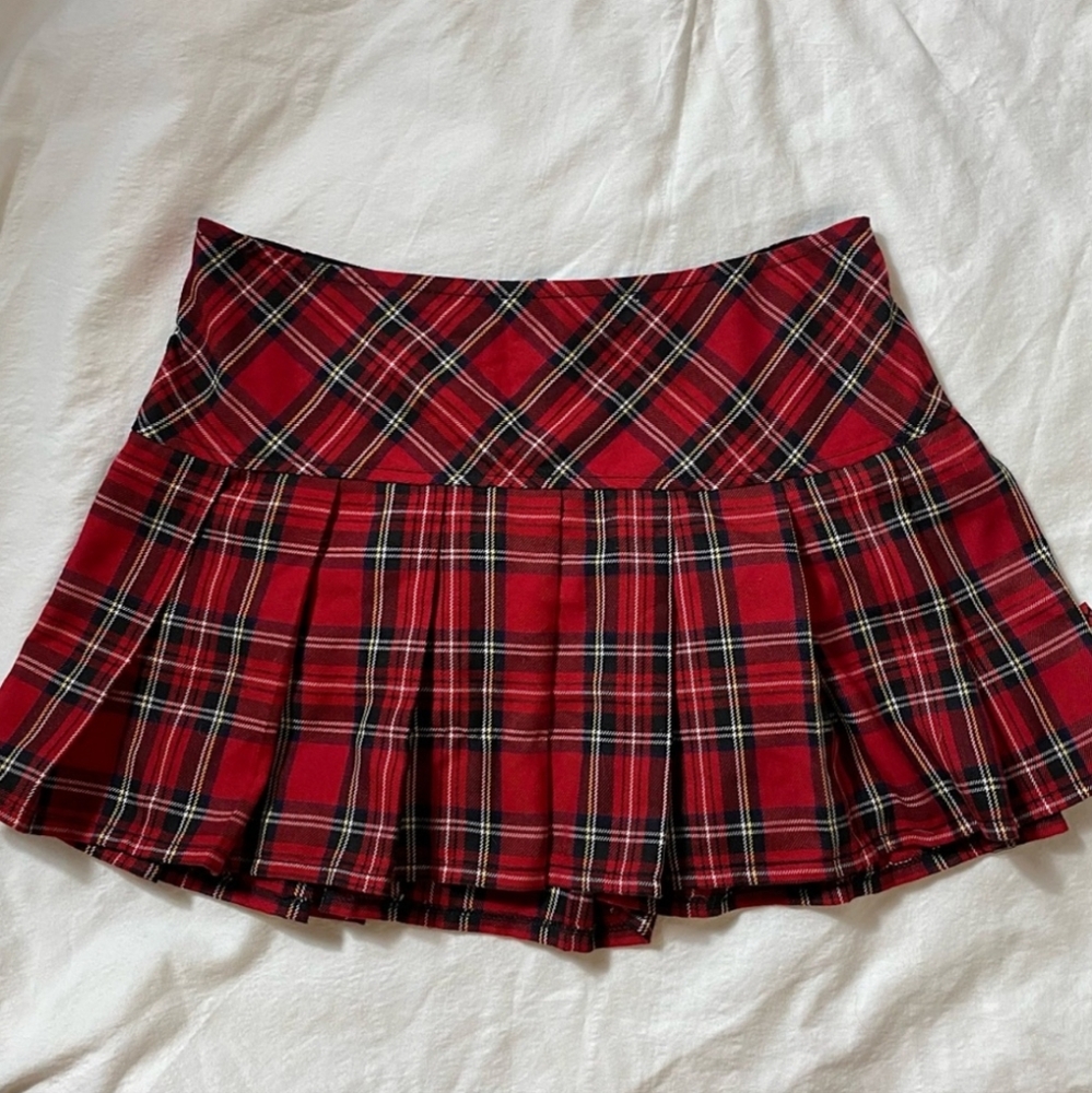 Royal Bones Plaid Mini Skirt